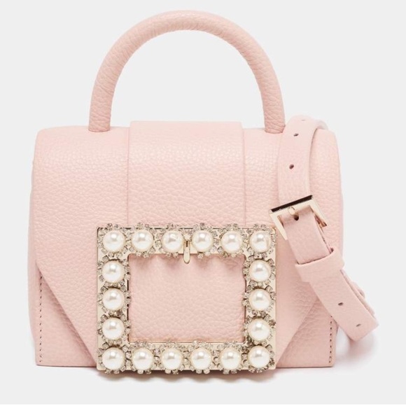 Kate Spade Pink Satchel with Pearls Gold  Hardware Crossbody Pebbled Leather - Picture 1 of 12